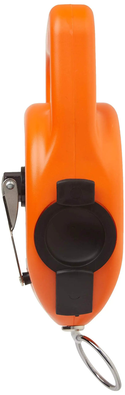 Side view of Pro Grade Chalk Line Reel With 110 Foot Reach, 12 Ounce Chalk Capacity, Steel Crank Handle, Gloved-Hand Friendly Grip