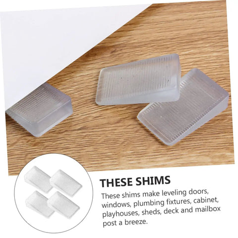 36 Piece Stackable Furniture Shims And Sofa Levelers Straight Up Fix Wobbly Floors Dead Simple Plus Toilet Wedges on wooden surface.