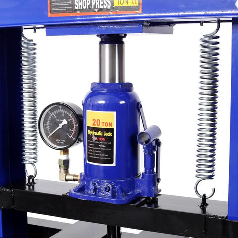 20 Ton Hydraulic Shop Press With Gauge For Bending And Straightening, Pressing Bearings, Bushings, U Joints, Ball Joints And Pulleys