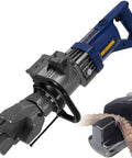 Heavy Duty 900W Electric Rebar Bender Hydraulic Steel Bar Bending Machine For 5/8 Inch 4-16mm Rebar showing motor and bending tool.