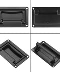 Four black Six Pack Zinc Alloy Recessed Pull Handle 4.4 By 2.7 Inches Flush Lift Door Handle With Spring Mechanism views
