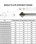 Wkstool single-flute straight-shank end mill with 90° chamfer, M2AI HSS, Ø30mm×10mm shank×71mm OAL, 1 flute