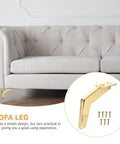 Heavy Duty Iron Furniture Feet For Beds And TV Cabinets Stable Golden Metal Legs With Oblique Cone Design