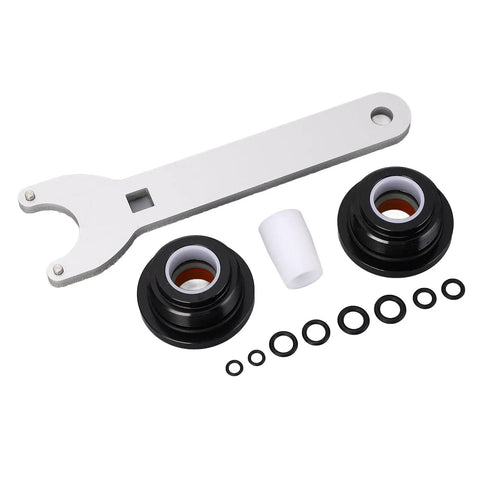 Real Deal Front Mount Hydraulic Steering Cylinder Seal Kit Replacement HS5157 For HC5340 To HC5358 Plus HC5365 Compatible With Shaft Wrench Tool black seals