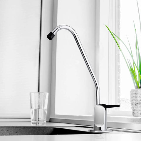 Lead-Free Reverse Osmosis Faucet For Under-Sink Water Filtration Systems Non-Air Gap Chrome 9-Inch Solid Brass RO Faucet