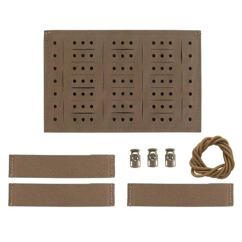 Modular Med Tray Organizer Insert For Backpacks And Utility Pouches Configurable Tray System For Outdoor Gear Tactical Kits And EDC Essentials In Tan Today, showing tan panel, cord locks, and elastic cords.