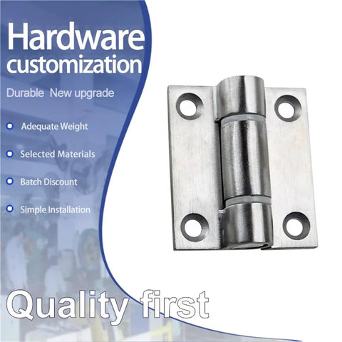 304 stainless steel electrical cabinet door hinge for folding doors with four mounting holes.