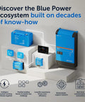 SmartSolar MPPT VE Can Solar Charge Controller with Bluetooth displayed with system components
