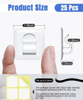 Outdoor String Light Clips 25 Pack Large Square Clear Heavy Duty Light Hooks With Waterproof Adhesive Strips product size