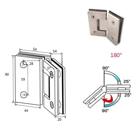 Soft Close Cabinet Door Hinge Set For 8 To 12mm Doors Built Tough Stainless Steel Hinges With Silent Hydraulic Buffer 180 Degree Swivel