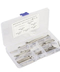 Stainless Steel Cotter Pin Set For Auto Repair And Workshop, 90 Pieces, 304 Grade Fasteners In 6 Sizes in a plastic case