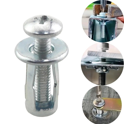24 Piece Hollow Wall Anchor Kit M4x20 Petal Type Expansion Screws Aluminum For Thin Walls 0 To 5 Mm Rust Resistant