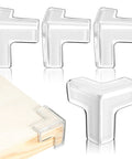 Four Pack PVC Corner Guards for Furniture and Tables, No Tools Needed, Easy Install Edge Protectors for Kid Safe Homes and Pets