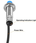 Inductive Proximity Sensor Switch NC Normally Closed PNP 4Mm Detection DC 6-36V 3.3Ft Cable LJ12A3-4-Z/AY with labeled parts