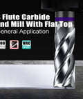 VIERDWIN 1/2-in carbide square-end mill with 4 flutes and 1/2-in shank, cutting metal.