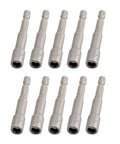 10 Piece Magnetic Nut Driver Set With 1/4 Inch Hex Shank Quick Change Adapter Compatible With Electric Drills and Battery Flashlights, chrome vanadium steel drivers.