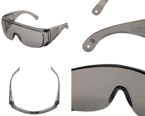 Heavy Duty Vented Over Glasses Safety Glasses With Gray Tinted Lenses 144 Bulk Pack Super Chill Airflow Design For All Day No Sweat Eye Protection Slides On Smoothly Over Prescription Specs For Job Sites