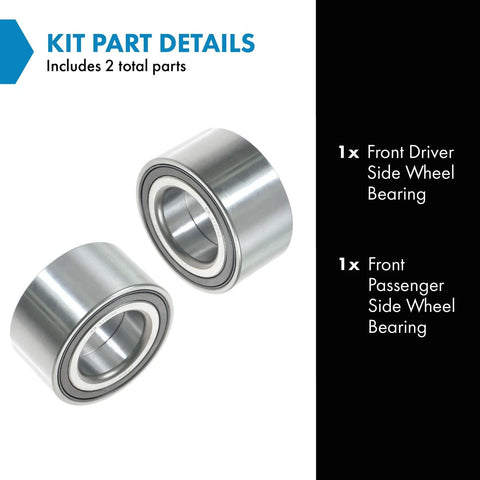 Front Wheel Bearing Set For Dodge Caliber, Jeep Compass Patriot, Mitsubishi Lancer, Outlander And Outlander Sport, Includes Front Driver Side And Front Passenger Side Bearings For Easy DIY Installation.