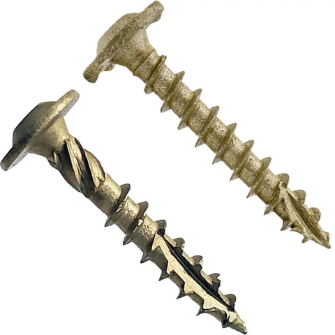Heavy Duty Exterior Construction Lag Screws One And A Half Inch Torx Star Drive With Truss Washer Head Heat Treated Steel Triple Coated