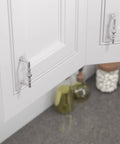 Firenze Collection Chrome Traditional Round Cabinet And Drawer Pull Handle on white kitchen cabinet door