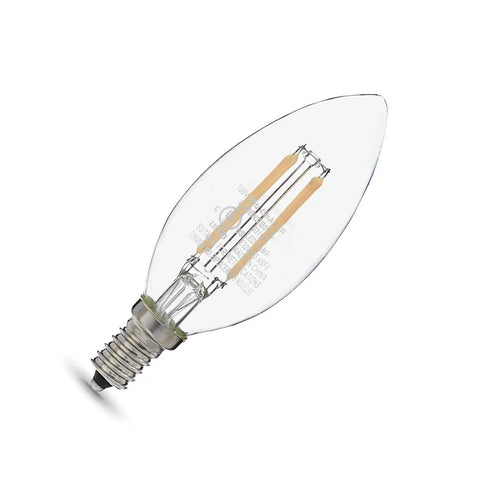 60W Equivalent Clear Soft White Dimmable LED Light Bulb B11 E12 Candelabra Base 500 Lumens 2700K Instant Brightness, single bulb