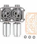 Road Ready Automatic Linear Solenoid Actuator Kit With Slick Hydraulic Seals And Four Spare O Rings, includes two actuators and gasket.
