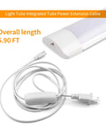 Six Foot T5 T8 LED Tube Power Extension Cable With On Off Switch 3 Pack for fixtures shown coiled with plug, 3-pin connector