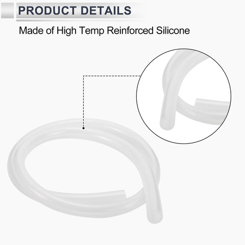 Silicone Vacuum Hose For Cars High Temperature Clear Tubing 3.3 Ft Long 3/8 Inch Inner Diameter 10mm 2.5mm Wall Thickness.