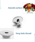 Stained Glass Bunch Of Chili Pepper Round Drawer Cabinet Knobs With Screws 2 Pcs showing smooth surface and deep hole thread