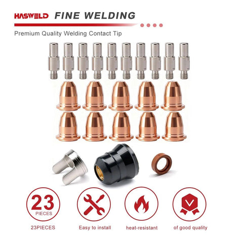 Pro Grade Plasma Cutter Tips Kit 23 Piece Replacement Electrodes 105400038 105400039 105400040 105400041 view
