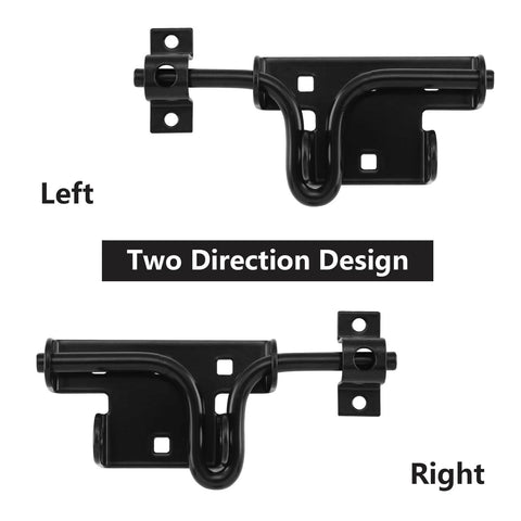 Heavy Duty Slide Bolt Gate Latch With Padlock Hole, showing dual direction design and rugged carbon steel construction.