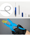 METALLIXITY 304 stainless compression springs set with 1x10mm OD and 305mm free length; blue repair tool shown.