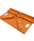 Orange 45 Degree Miter Cutting Jig For Door Frame Trim Cut Guide, Pro Grade Woodworking Tool With Durable Phenolic Board, Top View