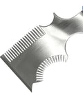 Close-up of The Smooth Operator All In One Paint Brush And Roller Cleaning Tool With A Heavy Duty Paint Can Opener straight scraper with a steel blade.