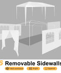 10x20 Ft Party Tent Canopy With Six Removable Sidewalls, Waterproof Outdoor Shelter showing frame and sidewall details