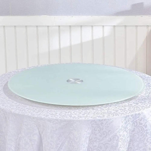 Go To Kitchen Must Have Large Lazy Susan Serving Turntable With Glass Top And Smooth Aluminum Bearing