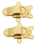 Stunning 2Pcs Vintage Duckbilled Hasp Latch Set, Heavy Duty Zinc Alloy Golden Toggle Lock for bags and boxes.