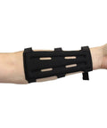 8 Inch Archery Arm Guard With Ventilated Design And 3 Strap Buckles For Quick Secure Fit Durable One Size Fits All Black on forearm