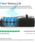 Game Changing Nfc Wifi Smart Lock With Apple Home Key And Android Tap To Unlock showing 8 AA batteries for long-lasting use.