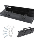 Beefed Up Heavy Duty Universal Winch Mounting Plate For Trucks, SUVs And Trailers With 15,000 Lbs Capacity, 10 X 4.5 Inch Raised Bolt Pattern, Fairlead Flange And Hardware For Off Road Recovery, black steel with hardware