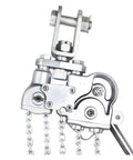 Close-up of Lightweight Aluminum Lever Chain Hoist 0.75T 1.5T 3T Manual Chain Block showing chain details and hook mechanism.