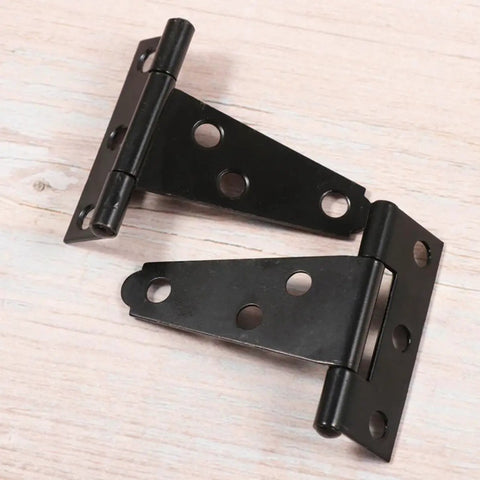 Heavy Duty T Shape Door Hinges Set With Zinc Coating In Iron For Easy Install And Quick Dismantle Six Screw Holes Ideal For Hotels Counter Doors