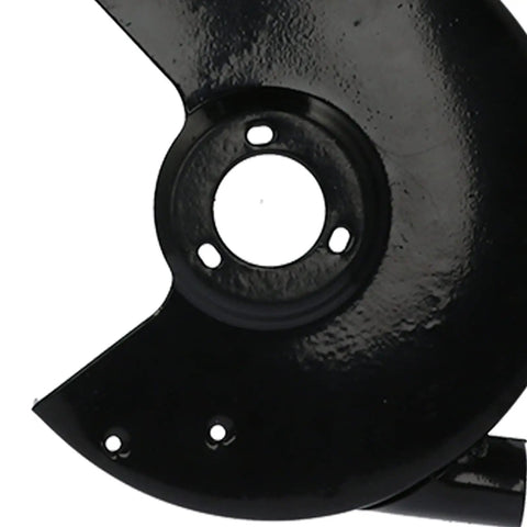 Black high speed steel grinder wheel guard with protective plastic spray finish for grinding machines, inner view.