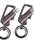 3in1 Lighter With Multitool Keychain And Bottle Opener, Vintage Metal Alloy Pocket Lighter With Durable Black Finish, Two Piece Set