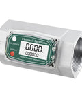Electronic Digital Turbine Flow Meter For Liquids 60 To 500 Liters Per Minute About 1 Percent Accurate Aluminum Alloy Body 2 Inch Threaded