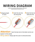 WIRING DIAGRAM for Get These Lever Wire Connectors For 10 Or 50 Pk With 28-12 Awg Tool Free Push In Terminals For Home Wiring And Led Projects Featuring Tin Plated Copper Contacts And Flame Retardant Housing
