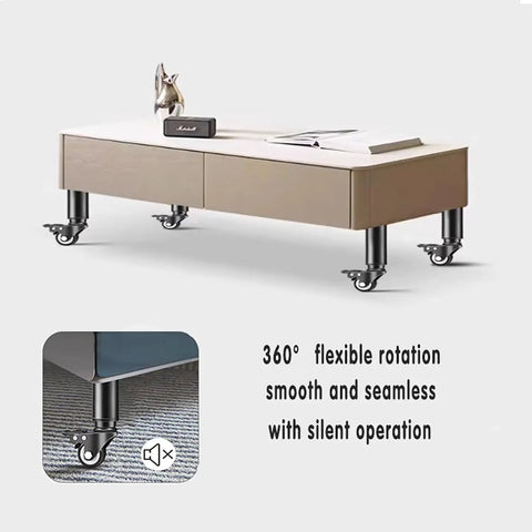 Four Pack Adjustable Heavy Duty Table Legs Built From Premium Steel With Tough As Nails Durability For Sofa Couch Coffee Tables with swivel casters.