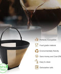 Permanent Number Four Cone Coffee Filter Stainless Steel Eco Friendly Reusable Gold Mesh Fits Most Drip Coffee Makers