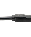 Heavy Duty 6 Foot 15 Amp Computer Power Cord 14 AWG 5To15P To IEC C13 For PC Monitor Laptop And More UL Listed Replacement 3 Prong AC Cable Built Tough And Ready For Home Office Gaming Gear, black connector close-up
