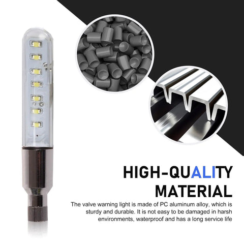 Close-up of LED light construction from Two Pack LED Bike Wheel Lights Waterproof Spoke Lights With Neon Flashing Patterns Valve Stem Lamps For Blue Bike Tires Easy Knob Mount Fits French And American Valves.